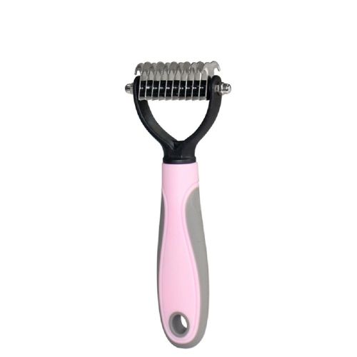Pet Grooming Tool 2 Sided Undercoat Rake for Cats & Dogs - Safe Dematting Comb for Easy Mats & Tangles Removing -Pet Brush-Cat Grooming-Grooming Tool