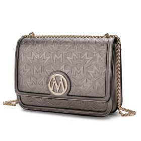MKF Collection Amiyah Vegan Leather Women Shoulder Bag by Mia K (Material: Vegan Leather, Color: Pewter)