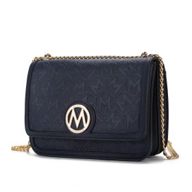 MKF Collection Amiyah Vegan Leather Women Shoulder Bag by Mia K (Material: Vegan Leather, Color: Navy)