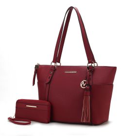 MKF Collection Gloria Tote Handbag Vegan Leather Womens by Mia k (Material: Vegan Leather, Color: Red)