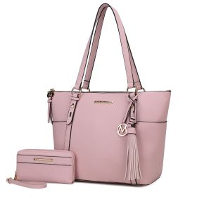 MKF Collection Gloria Tote Handbag Vegan Leather Womens by Mia k (Material: Vegan Leather, Color: Pink)