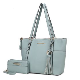 MKF Collection Gloria Tote Handbag Vegan Leather Womens by Mia k (Material: Vegan Leather, Color: Seafoam)