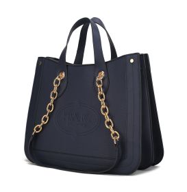 MKF Collection Stella Tote Handbag Vegan Leather Crossover Women by Mia k (Material: Vegan Leather, Color: Navy)