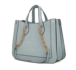 MKF Collection Stella Tote Handbag Vegan Leather Crossover Women by Mia k (Material: Vegan Leather, Color: Seafoam)