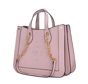 MKF Collection Stella Tote Handbag Vegan Leather Crossover Women by Mia k (Material: Vegan Leather, Color: Blush)