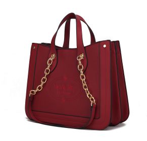 MKF Collection Stella Tote Handbag Vegan Leather Crossover Women by Mia k (Material: Vegan Leather, Color: Red)