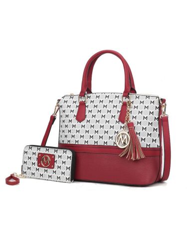 MKF Collection Saylor Circular Print Women Tote Bag & Wristlet Wallet by Mia k MKF Collection Saylor Circular Print Women Tote Bag & Wristlet Wallet by Mia k