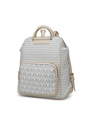 MKF Collection June M logo Printed Vegan Leather Women Backpack by Mia k MKF Collection June M logo Printed Vegan Leather Women Backpack by Mia k