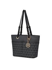 MKF Collection Lori M logo Printed Vegan Leather Women Tote by Mia k (Material: Vegan Leather, Color: Black)