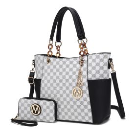 MKF Collection Merlina 2 PCS Women Tote Handbag with Wallet by Mia k (Material: Vegan Leather, Color: Black)