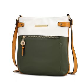 MKF Collection Camilla Crossbody Handbag by Mia K (Material: Vegan Leather, Color: Olive)