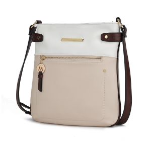 MKF Collection Camilla Crossbody Handbag by Mia K (Material: Vegan Leather, Color: Beige)