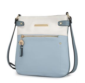 MKF Collection Camilla Crossbody Handbag by Mia K (Material: Vegan Leather, Color: Denim)