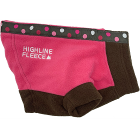 Highline Fleece Coat-Pink and Brown With Polka Dots (size: Size 24)